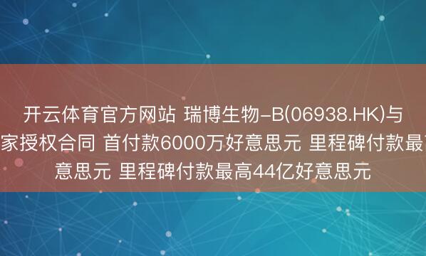 开云体育官方网站 瑞博生物-B(06938.HK)与Madrigal已矣大家授权合同 首付款6000万好意思元 里程碑付款最高44亿好意思元