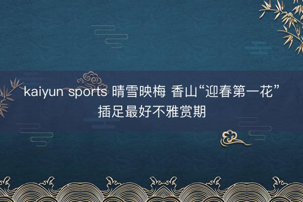 kaiyun sports 晴雪映梅 香山“迎春第一花”插足最好不雅赏期