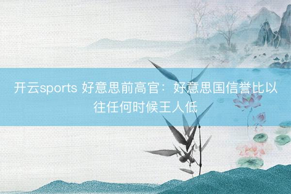 开云sports 好意思前高官：好意思国信誉比以往任何时候王人低