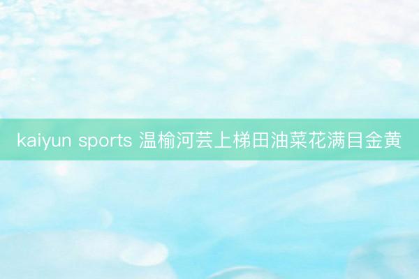 kaiyun sports 温榆河芸上梯田油菜花满目金黄